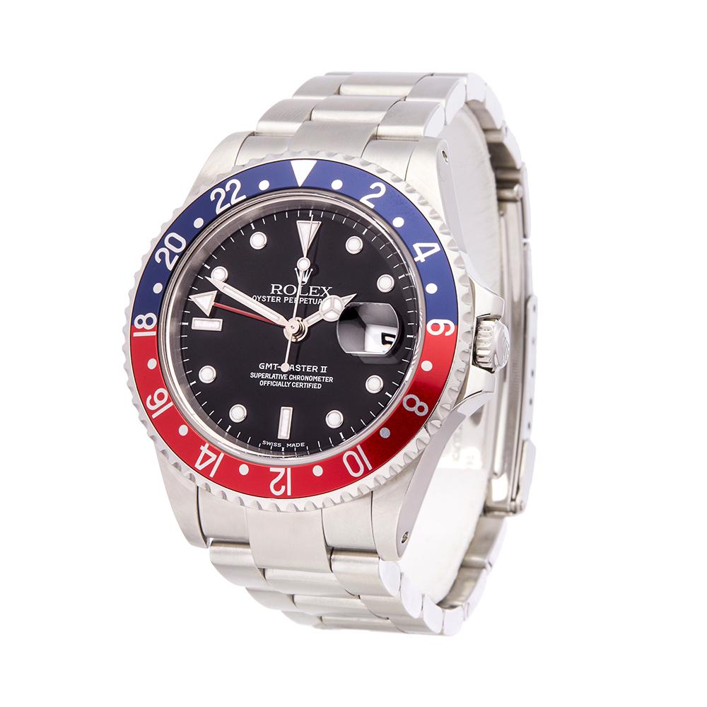 Ref: W5463
Manufacturer: Rolex
Model: GMT-Master II
Model Ref: 16710
Age: 3rd June 2002
Gender: Mens
Complete With: Box, Manuals & Guarantee
Dial: Black
Glass: Sapphire Crystal
Movement: Automatic
Water Resistance: To Manufacturers