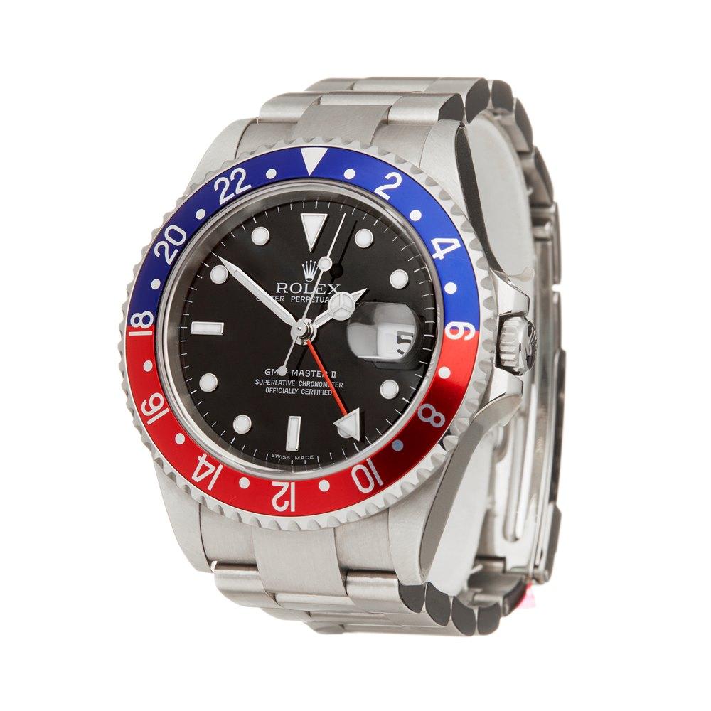 Reference: W6063
Manufacturer: Rolex
Model: GMT-Master II
Model Reference: 16710
Age: 5th October 2006
Gender: Men's
Box and Papers: Box, Manuals, Guarantee & Spare Rolex Bezel Insert
Dial: Black Other
Glass: Sapphire Crystal
Movement: