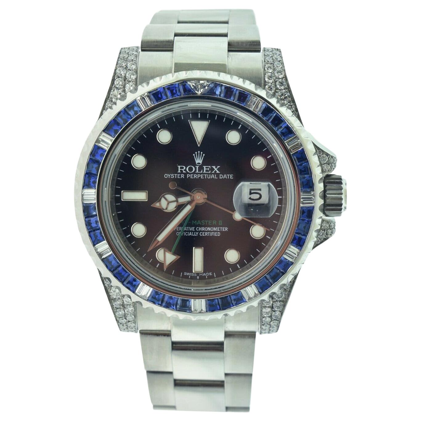 Rolex GMT Master II Batman Blue Black Ceramic Bezel Steel Watch 116710