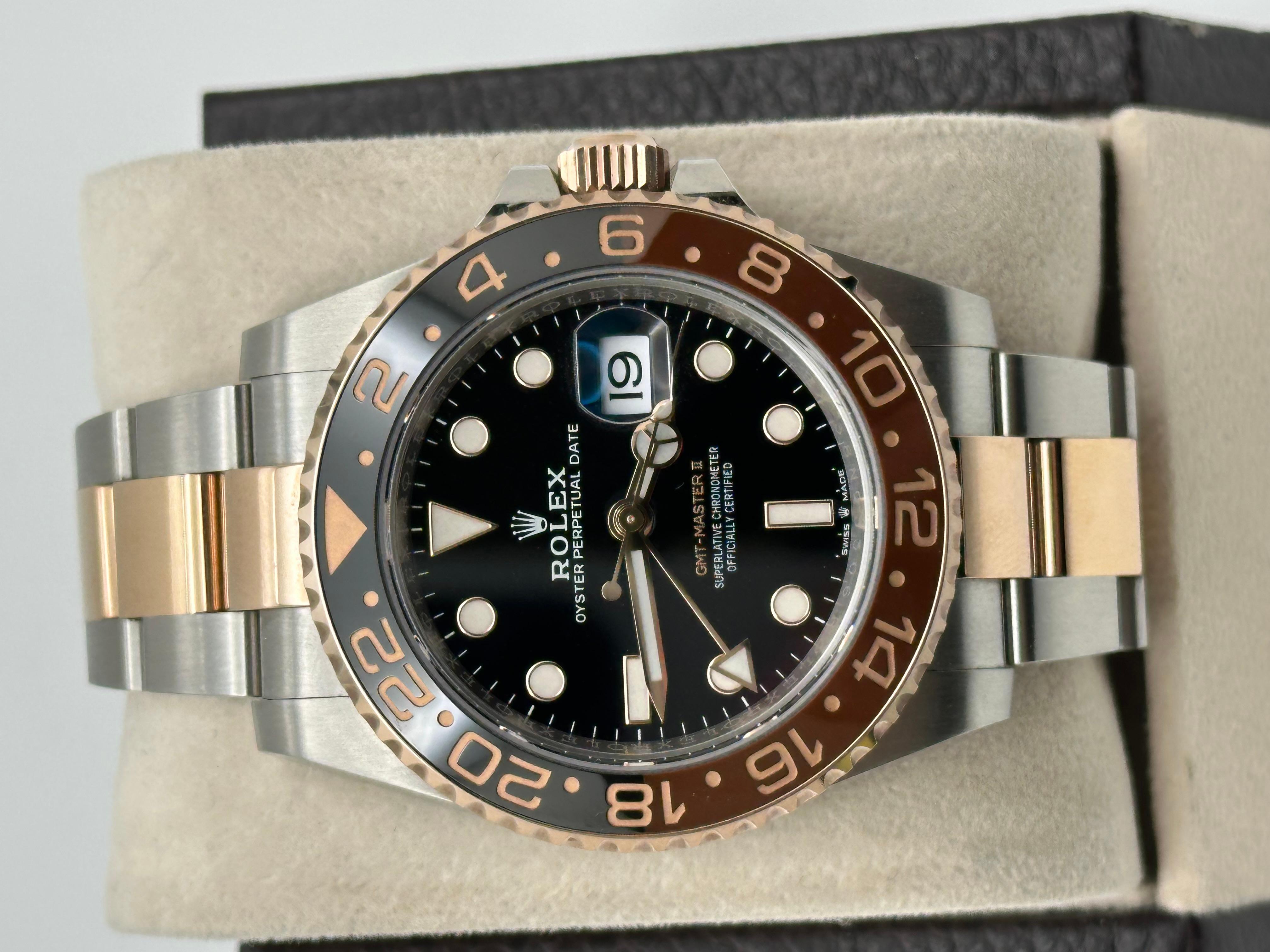 Rolex GMT Master II Root Beer 126711CHNR 18K Rose Gold Steel Box Paper 40mm 1