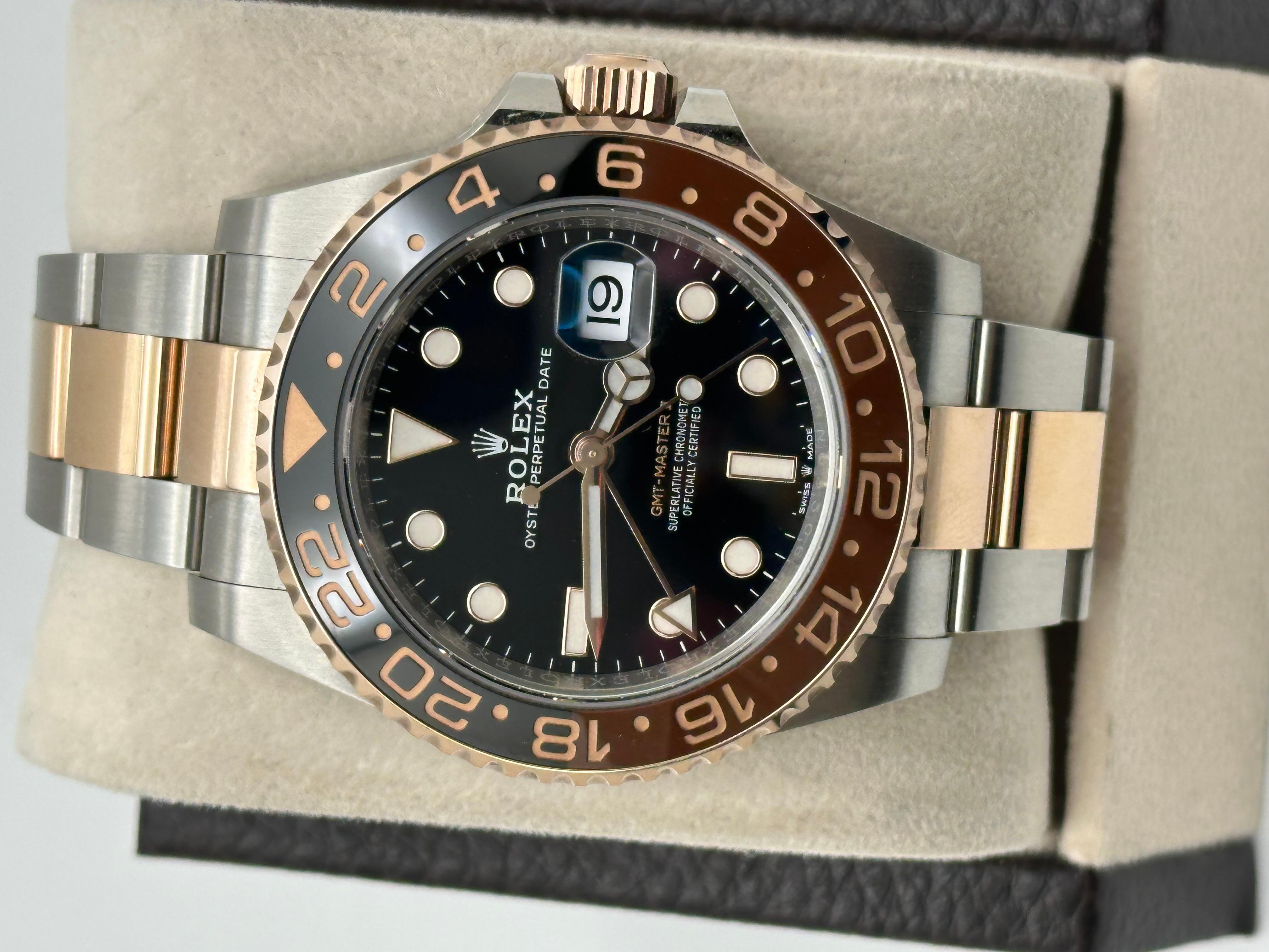 Rolex GMT Master II Root Beer 126711CHNR 18K Rose Gold Steel Box Paper 40mm 2