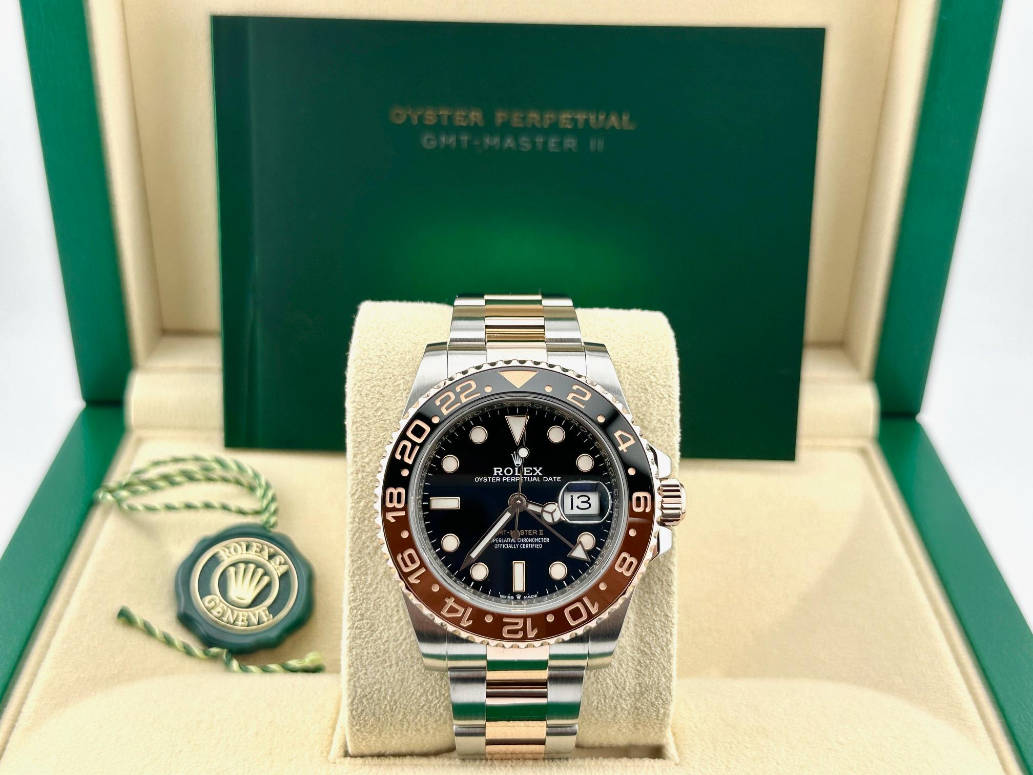 Rolex GMT Master II Root Beer 126711CHNR Ceramica Oro Rosa 18K Acciaio Scatola Libretto In condizioni ottime in vendita a San Diego, CA
