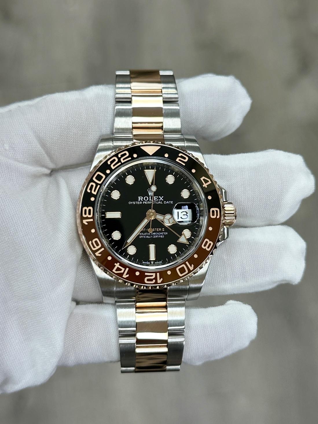 Rolex GMT Master II Root Beer 126711CHNR Ceramica Oro Rosa 18K Acciaio Scatola Libretto in vendita 1