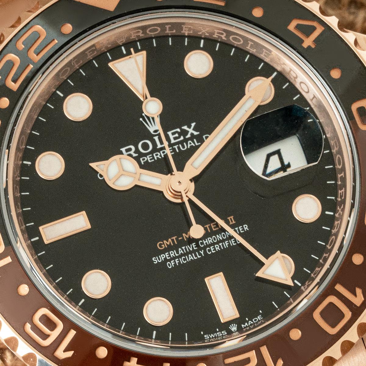 Rolex GMT-Master II Root Beer Rose Gold Ungetragen 126715CHNR im Zustand „Hervorragend“ im Angebot in Mayfair, London, London