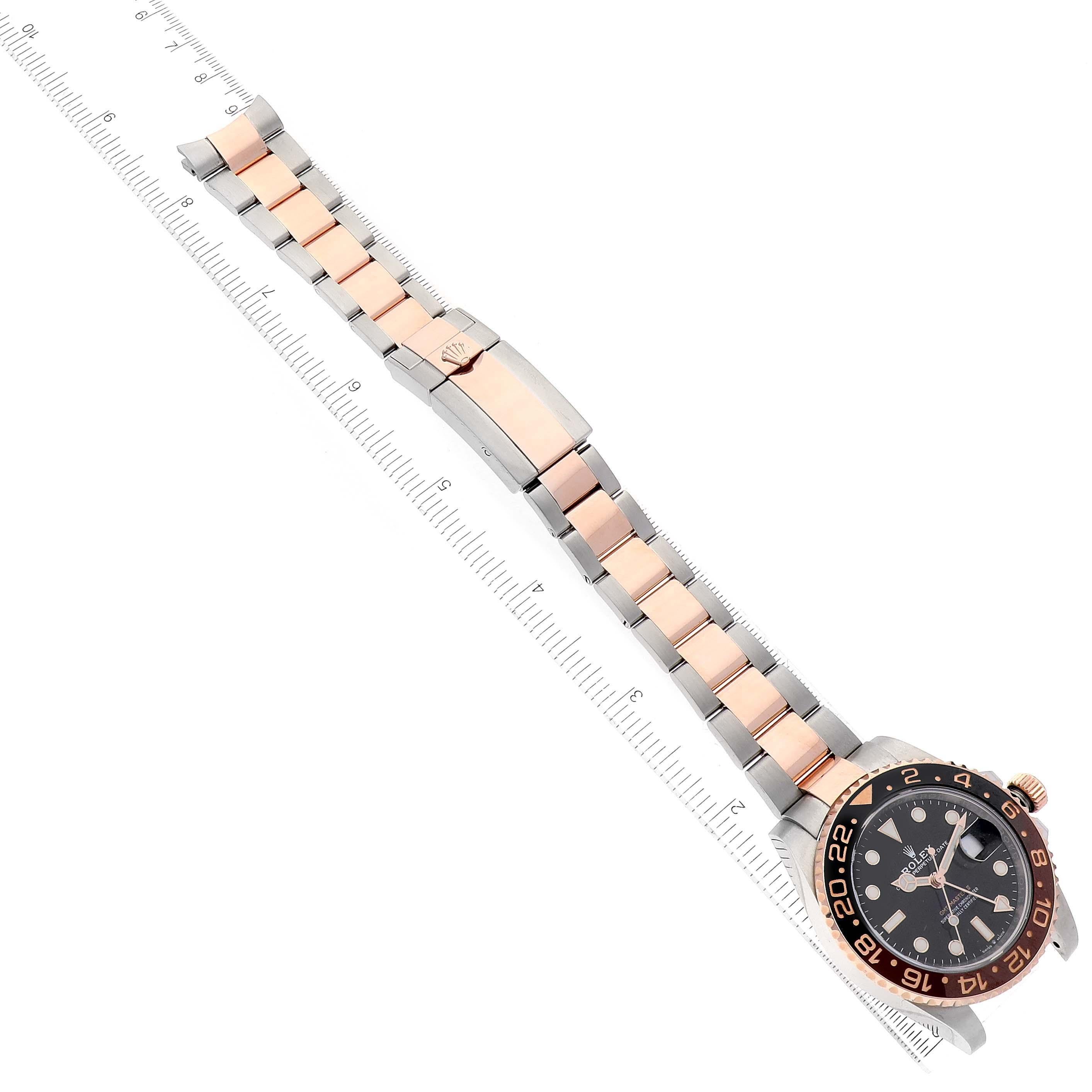 Rolex GMT Master II Root Beer Steel Rose Gold Mens Watch 126711 Box Card For Sale 7