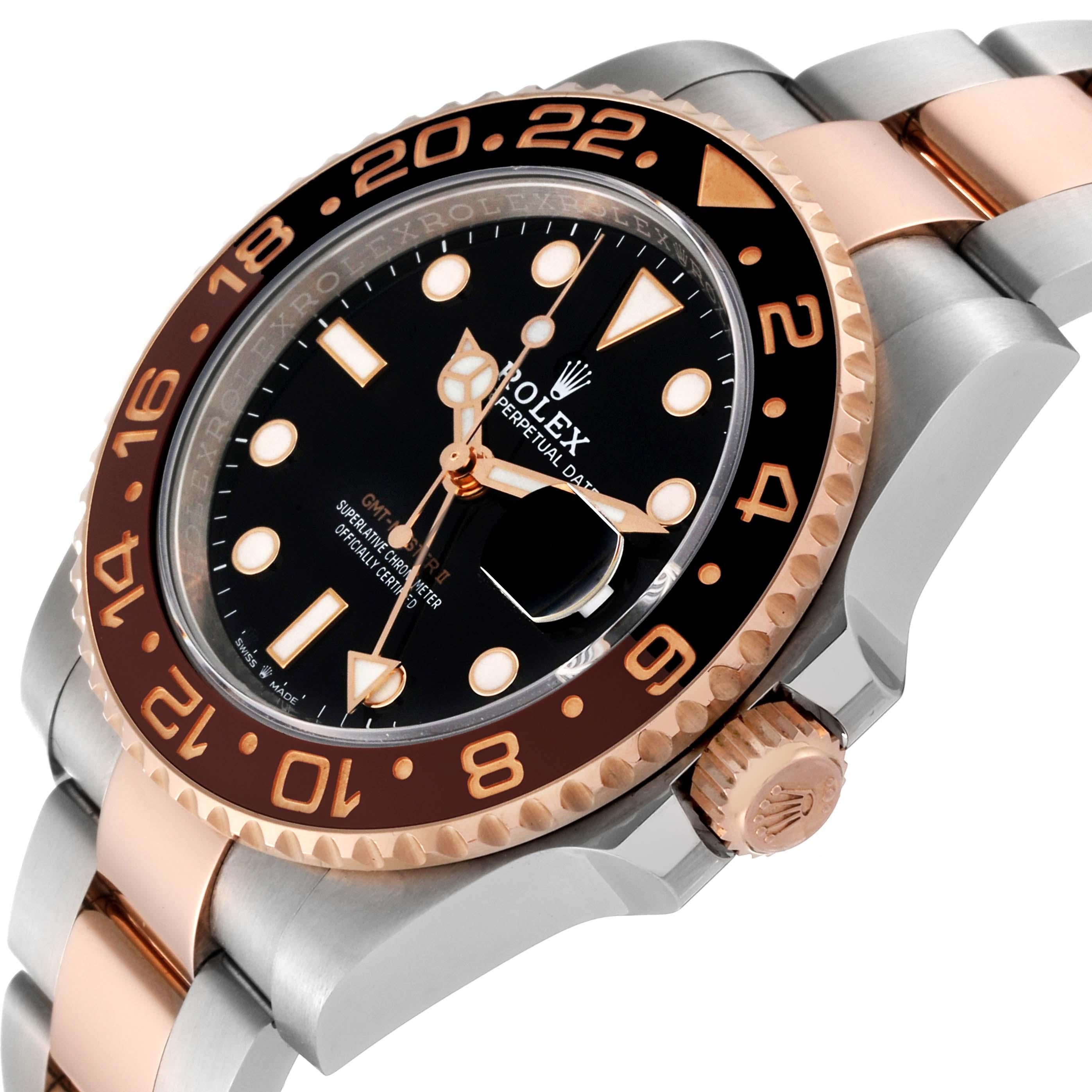 Rolex GMT Master II Root Beer Steel Rose Gold Mens Watch 126711 Box Card For Sale 5