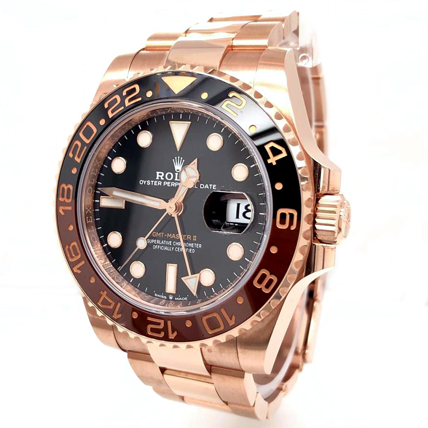 Rolex GMT-Master II Rootbeer 18 Karat Rose Gold and Ceramic Bezel 126715CHNR 1