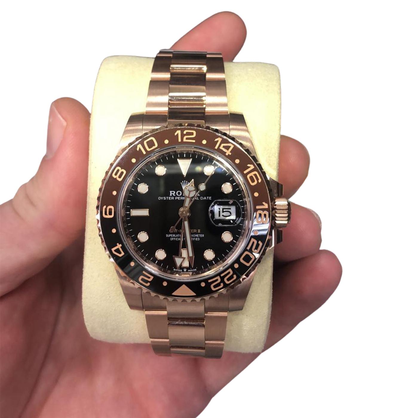 Rolex GMT-Master II Rootbeer 18 Karat Rose Gold and Ceramic Bezel 126715CHNR 4