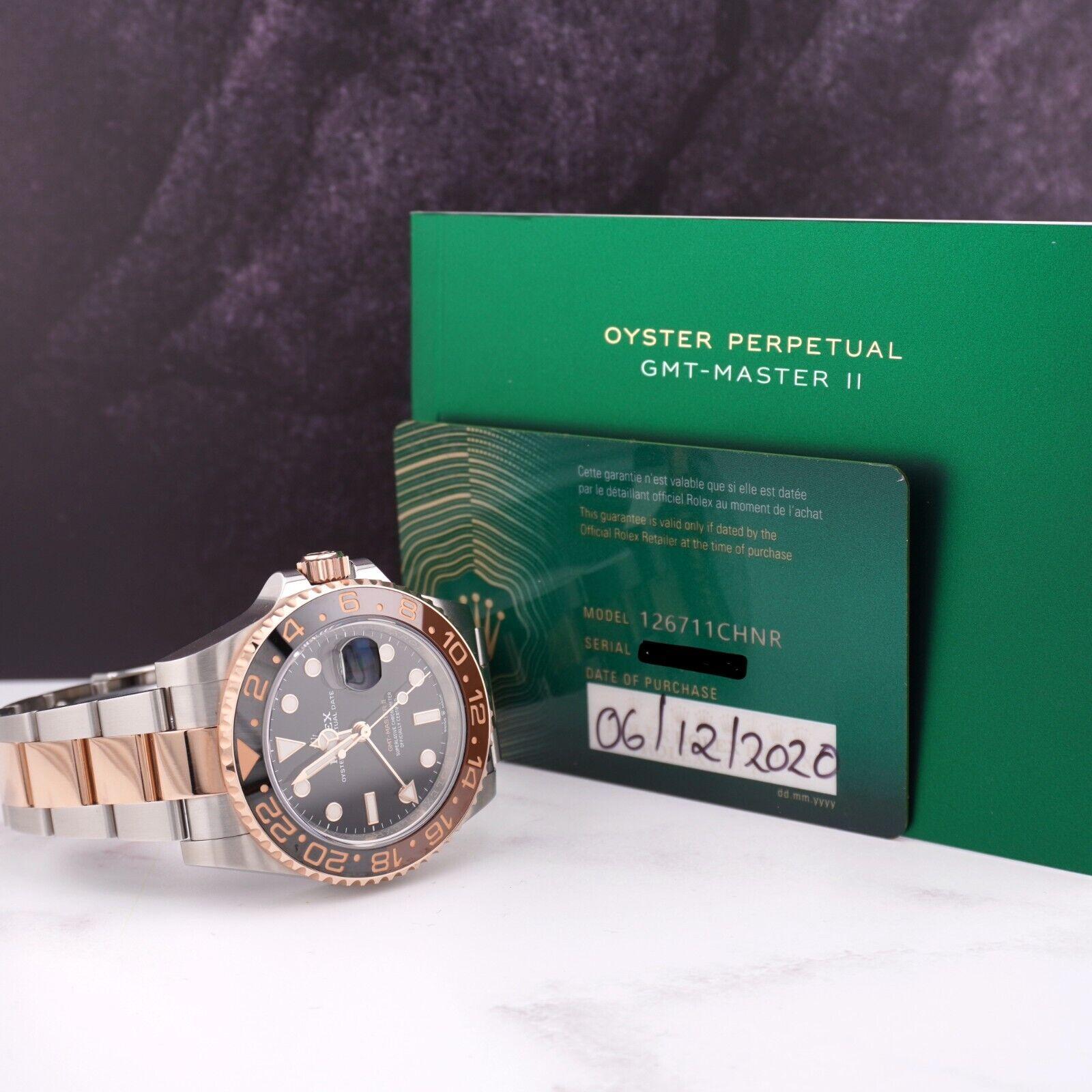 Rolex GMT-Master II RootBeer 40mm 18k Rose Gold/Steel Oyster Mens Watch 126711 For Sale 1