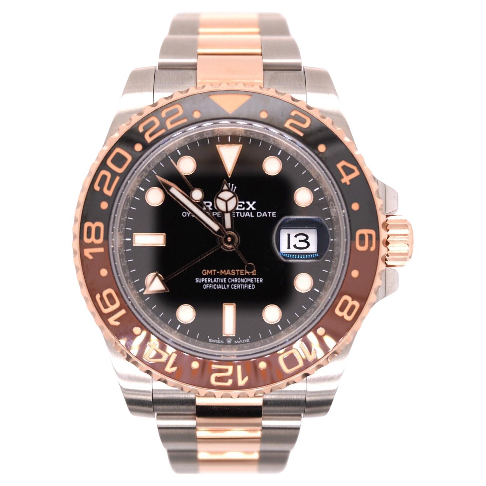 Rolex GMT-Master II RootBeer 40mm 18k Rose Gold/Steel Oyster Mens Watch 126711 For Sale