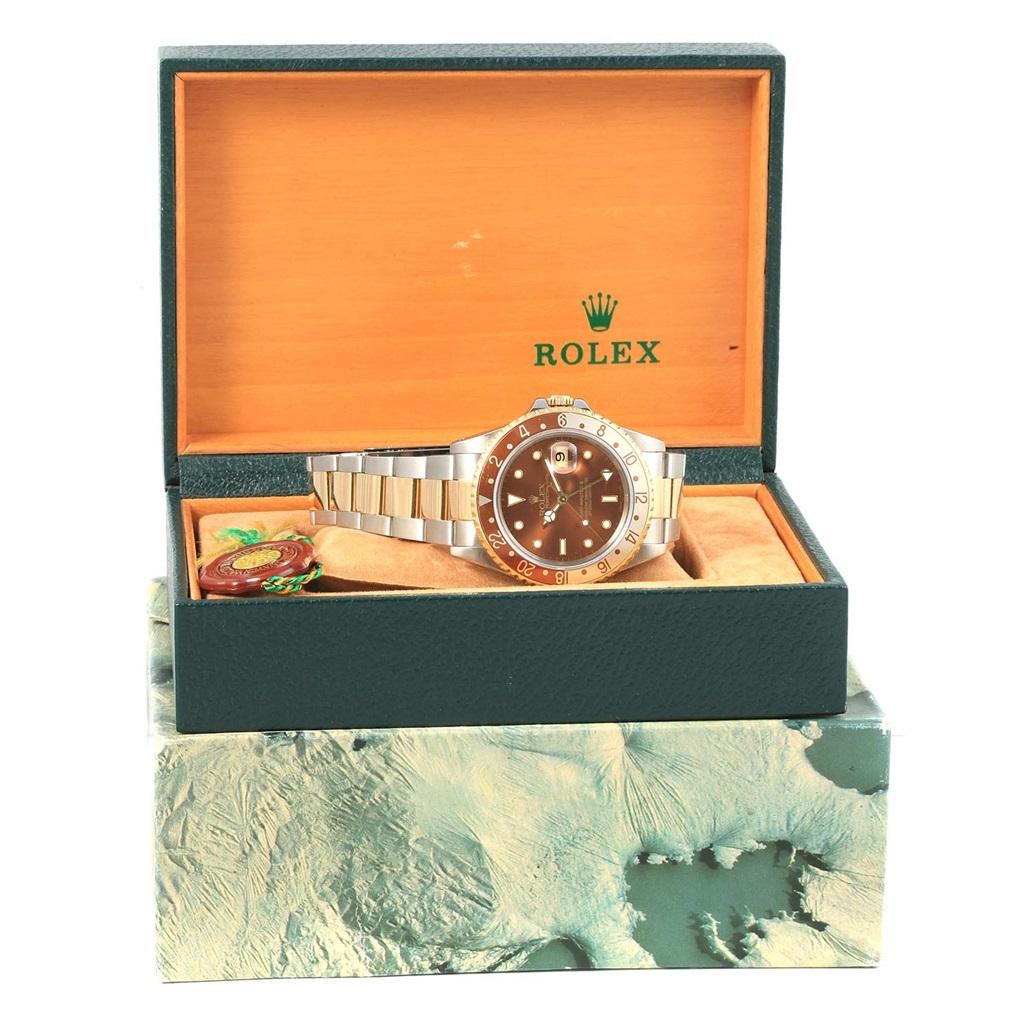 Rolex GMT Master II Rootbeer Yellow Gold Steel Men's Watch 16713 10