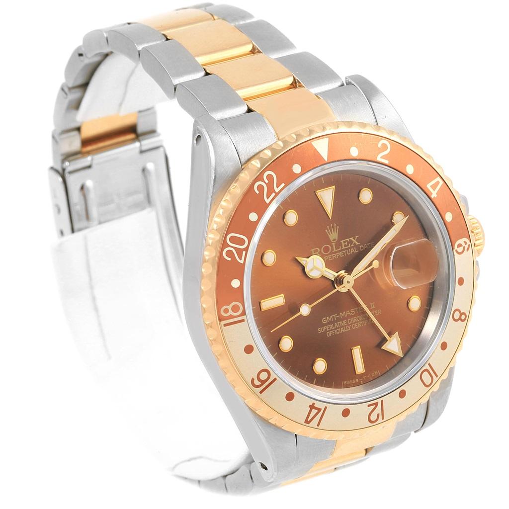 Rolex GMT Master II Rootbeer Yellow Gold Steel Men's Watch 16713 1