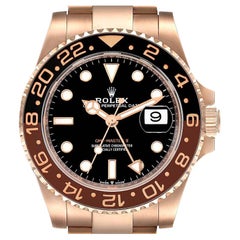 Rolex GMT Master II Rose Gold Mens Watch 126715 Box Card