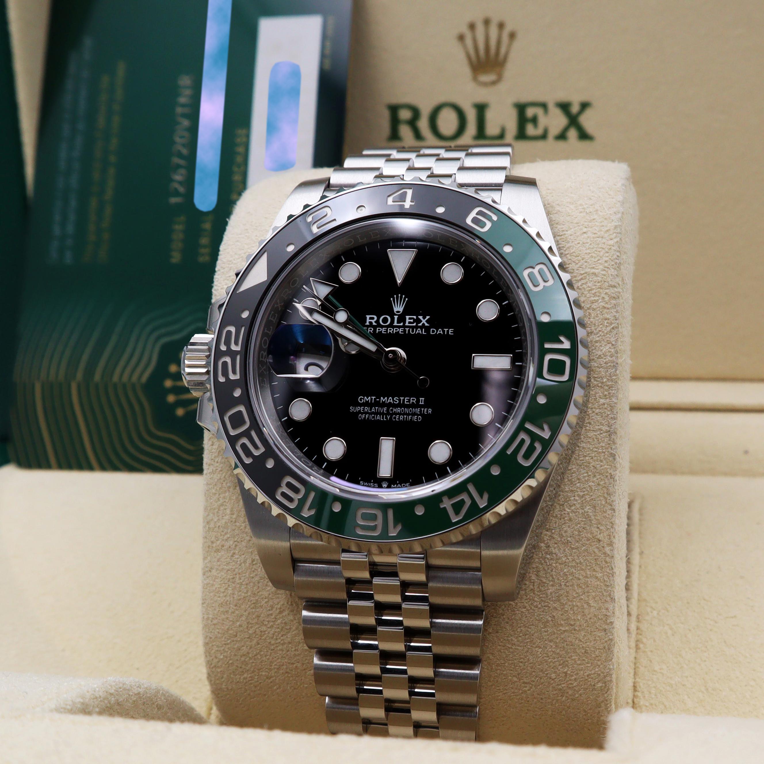 New Rolex GMT-Master II Sprite Black Dial Men Automatic Jubilee Watch 126720VTNR For Sale 2