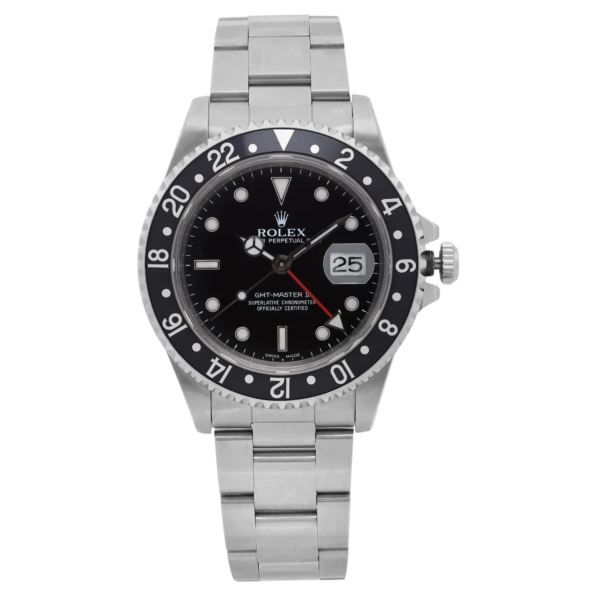 Rolex GMT-Master II Stainless Steel Black Dial Automatic Men Watch 16710