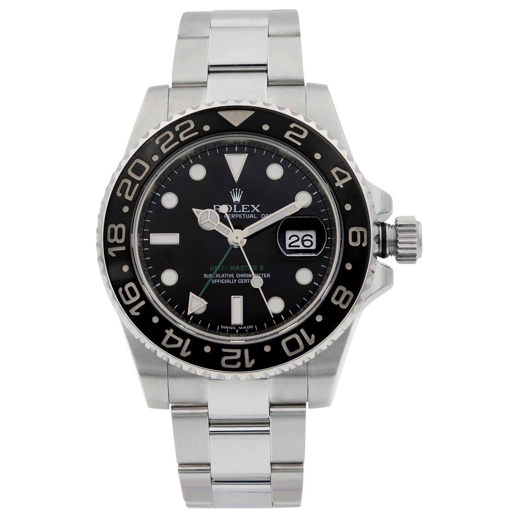 Rolex GMT-Master II Stainless Steel Black Dial Automatic Men's Watch 116710N