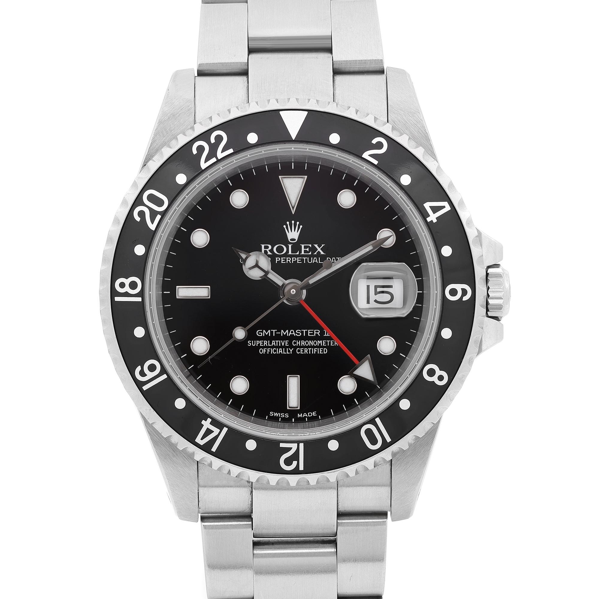 Pre-owned. This watch was produced in 2001. Minor nicks and scratches on the bezel insert. Recently serviced.
Brand: Rolex  Type: Wristwatch  Department: Men  Model Number: 16710  Country/Region of Manufacture: Switzerland  Style: Luxury  Model: