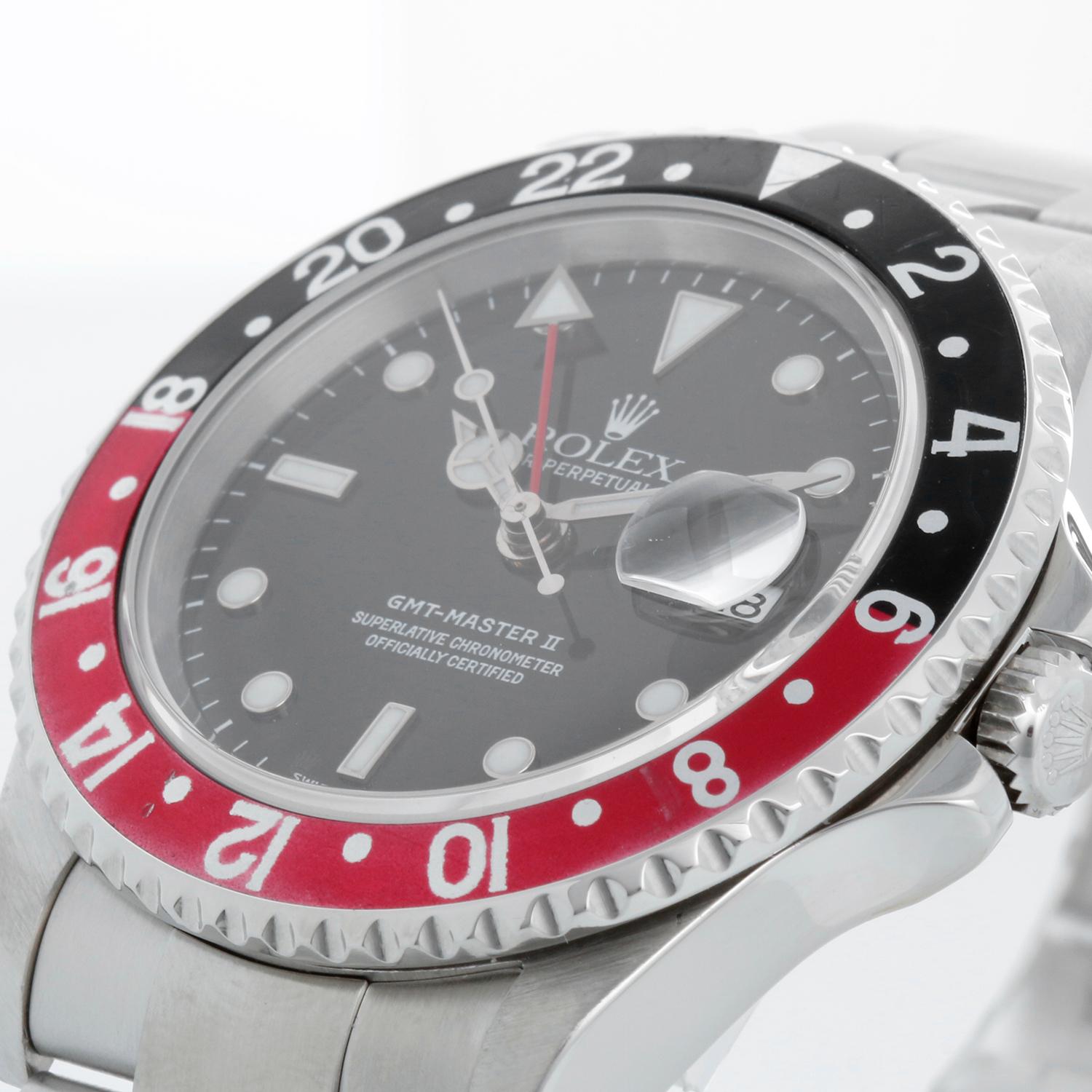 Rolex GMT-Master II Stainless Steel Men's Watch 16710 Black Dial & Bezel 1