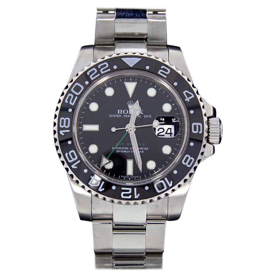 Rolex GMT Master II Stainless Steel Watch with Black Dial, Model ...