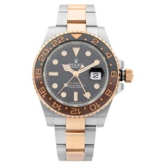 Rolex GMT-Master II Steel 18k Gold Root Beer Black Dial Mens Watch 126711CHNR