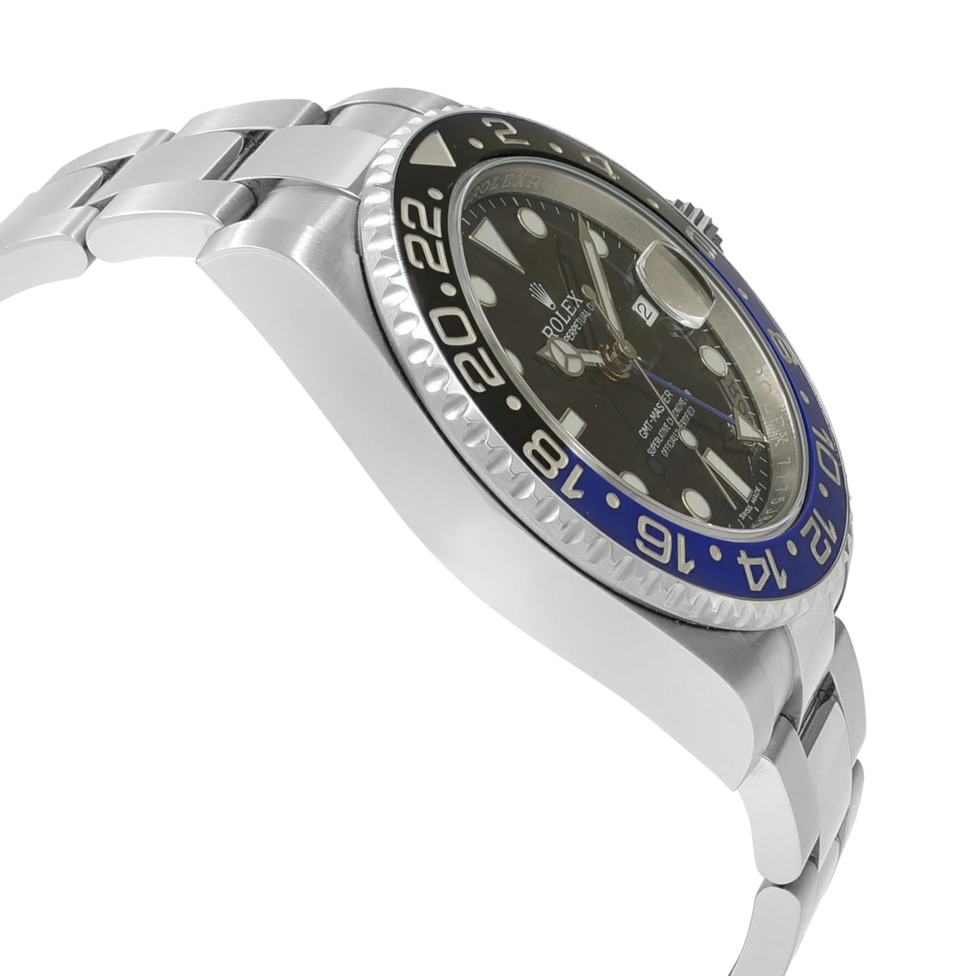 Rolex Montre GMT-Master II en acier et céramique pour hommes 116710BLNR Excellent état - En vente à New York, NY