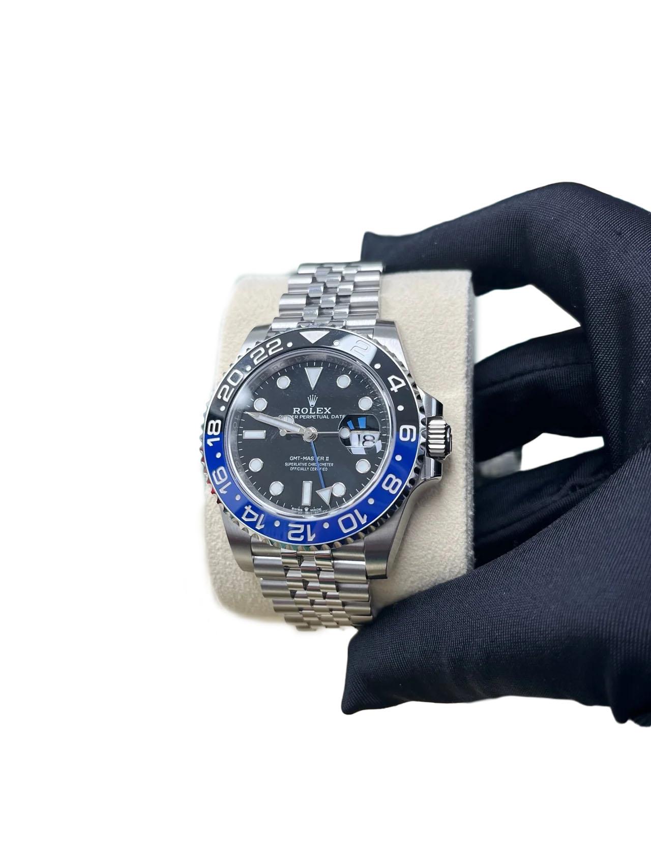 Uomo Rolex GMT-Master II Acciaio Nero e Blu Cerachrom Jubilee (Ref# 126710BLNR) in vendita