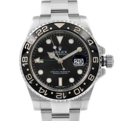 Rolex GMT-Master II Steel Black Dial Green Hand Automatic Men's Watch 116710LN