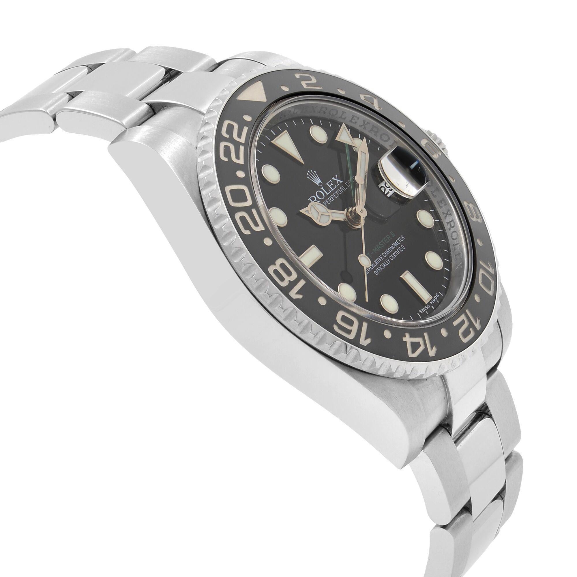 Rolex GMT-Master II Steel Ceramic Black Dial Automatic Mens Watch 116710LN Pour hommes en vente