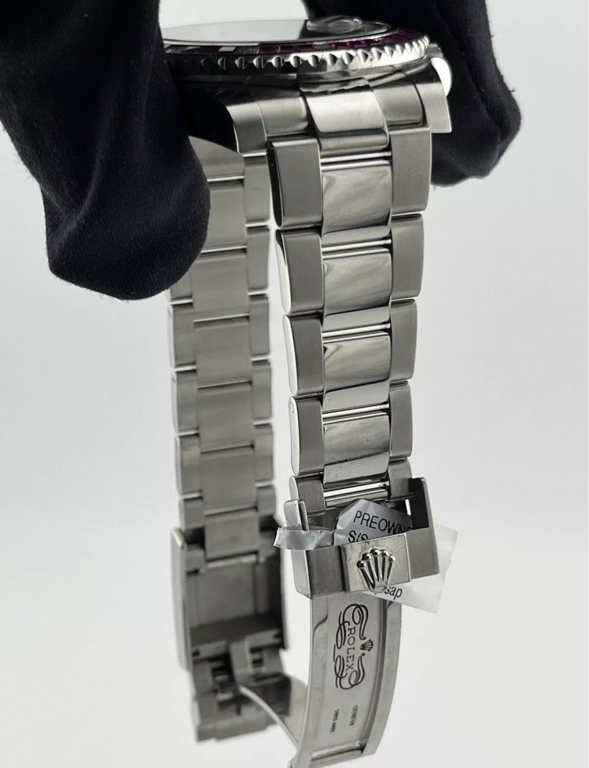 Reloj Rolex GMT-Master II Acero Esfera Diamante Bisel Rubí/Zafiro 40mm 116710 9