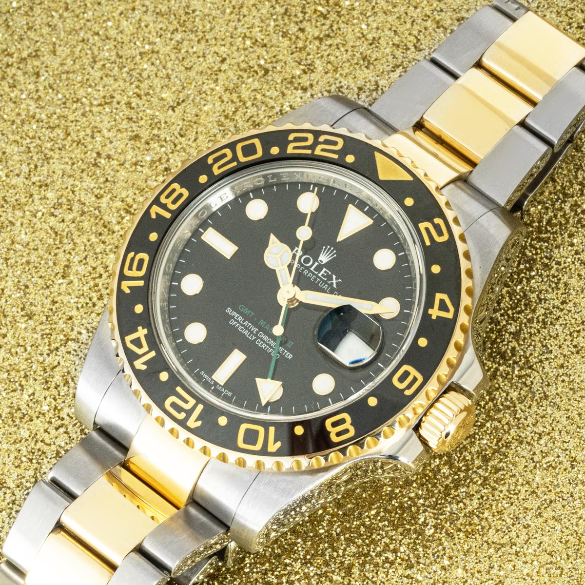 Rolex GMT-Master II Acier et or 116713LN en vente 4