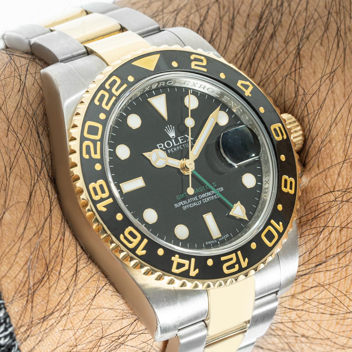 Rolex GMT-Master II Acier et or 116713LN en vente 5