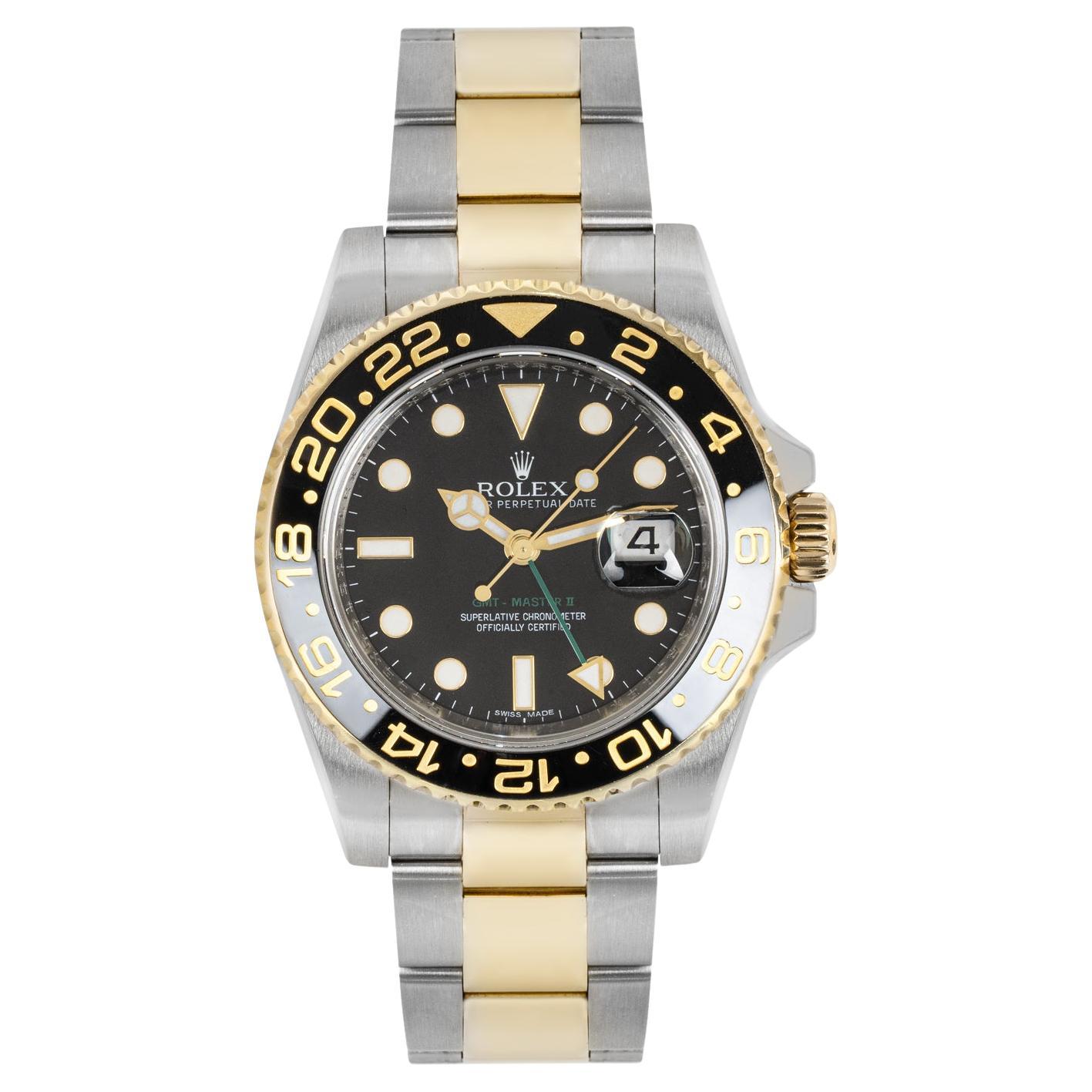 Rolex GMT-Master II Acier et or 116713LN en vente