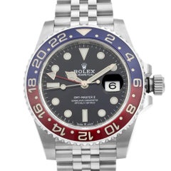 Rolex GMT-Master II Steel Pepsi Bezel Black Dial Automatic Mens Watch 126710BLRO
