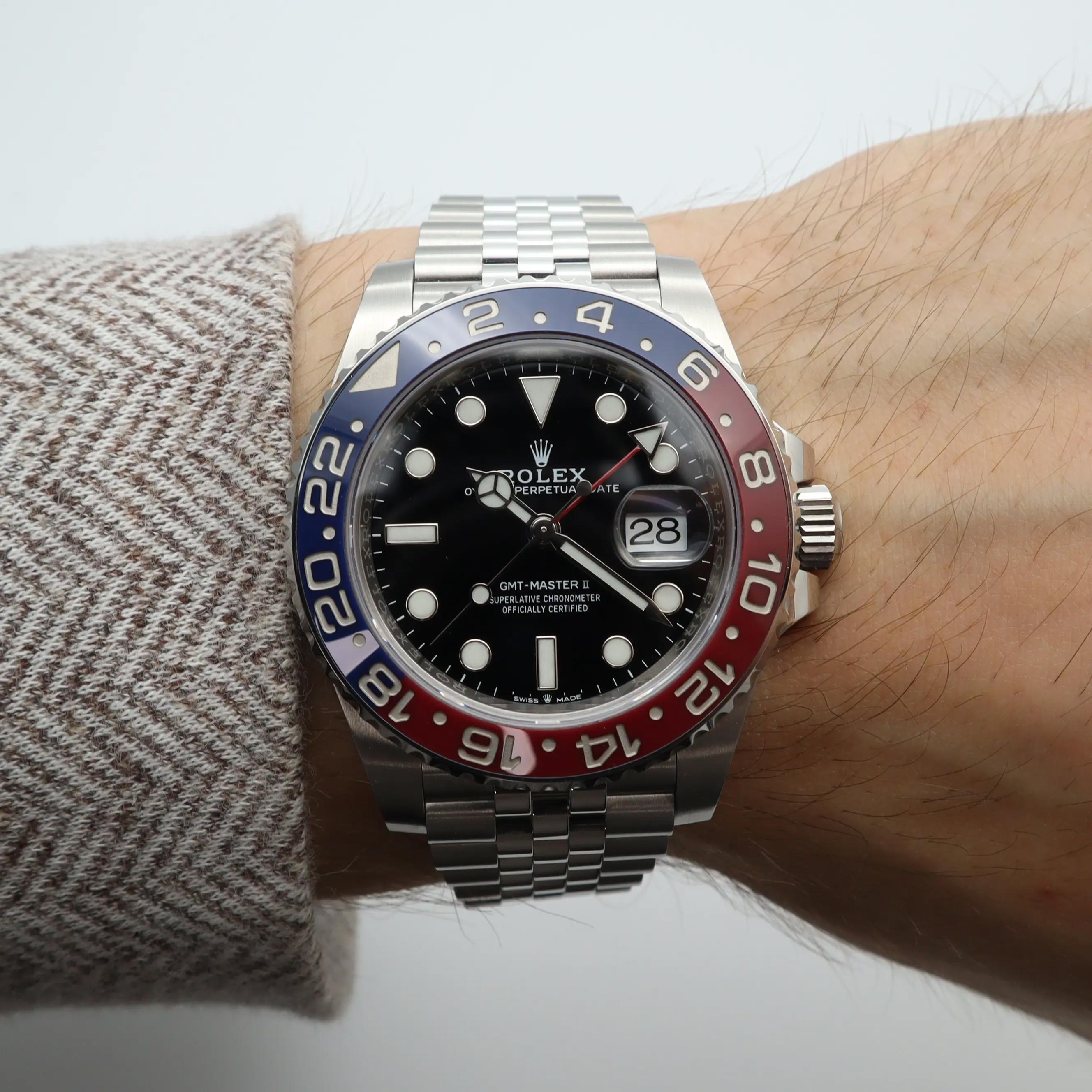 Rolex GMT-Master II Steel Pepsi Bezel Black Dial Automatic Mens Watch 126710BLRO en venta 3