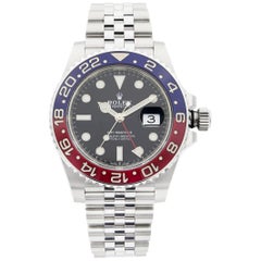 Rolex GMT-Master II Steel Pepsi Bezel Black Dial Automatic Mens Watch 126710BLRO