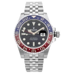 Rolex GMT-Master II Steel Pepsi Bezel Black Dial Automatic Mens Watch 126710BLRO