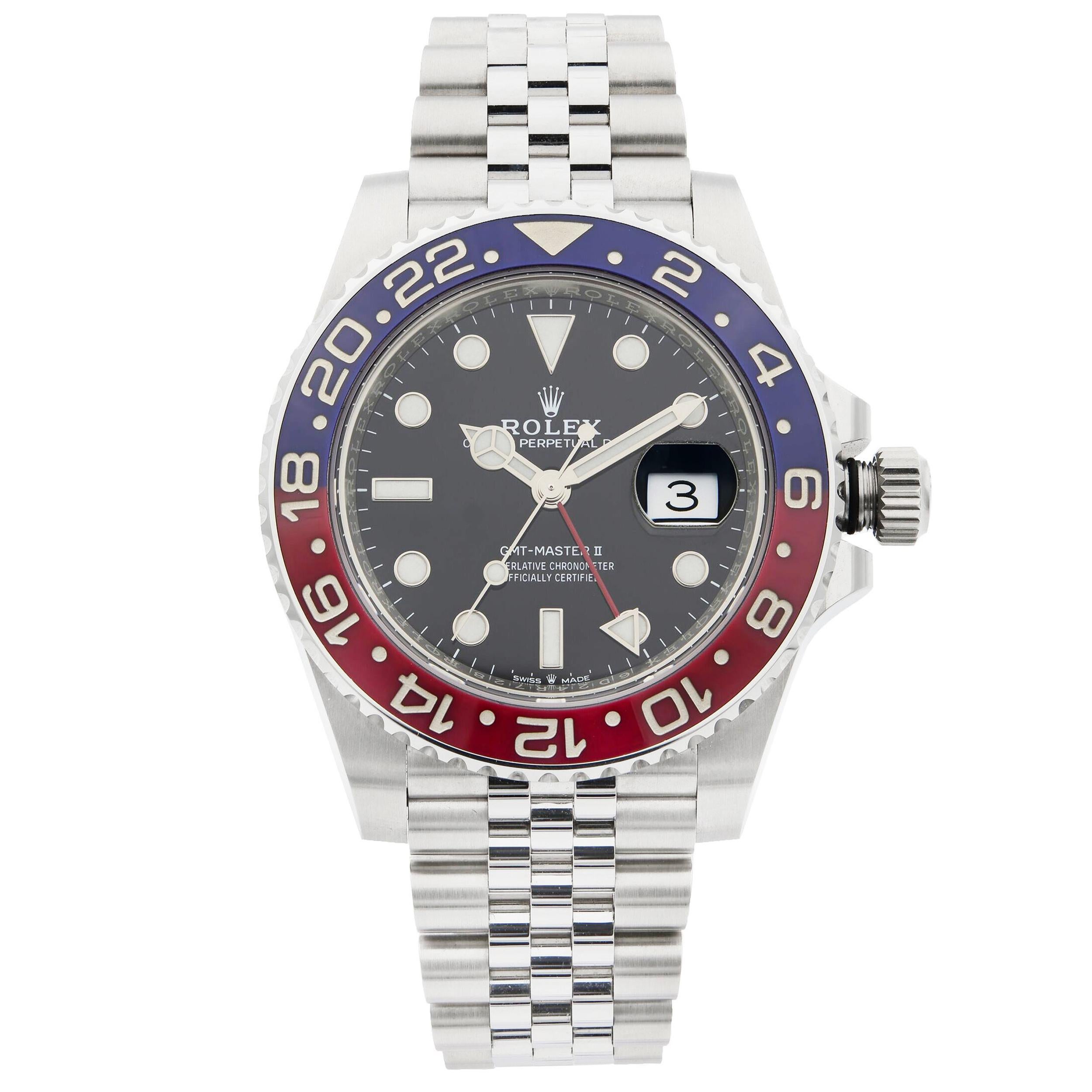 Rolex GMT-Master II Steel Two Tone Pepsi Bezel Automatic Men's Watch 126710BLRO