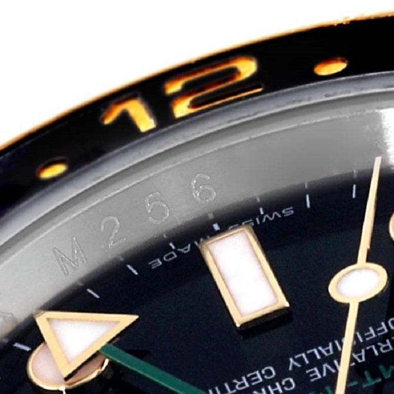 Men's Rolex GMT Master II Steel Yellow Gold Black Dial Mens Watch 116713 Box Card