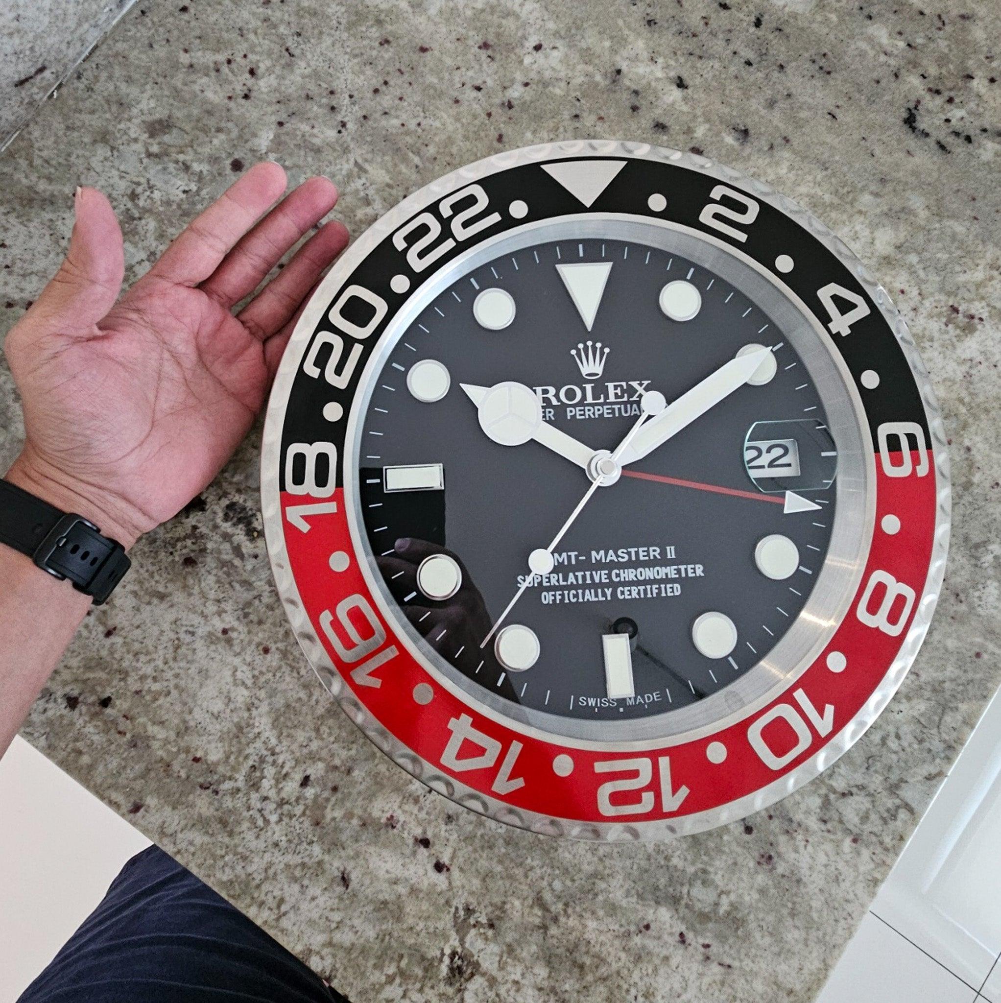 Rolex GMT MASTER II Store Display Wall Clock in Stainless Steel And Enamel 3