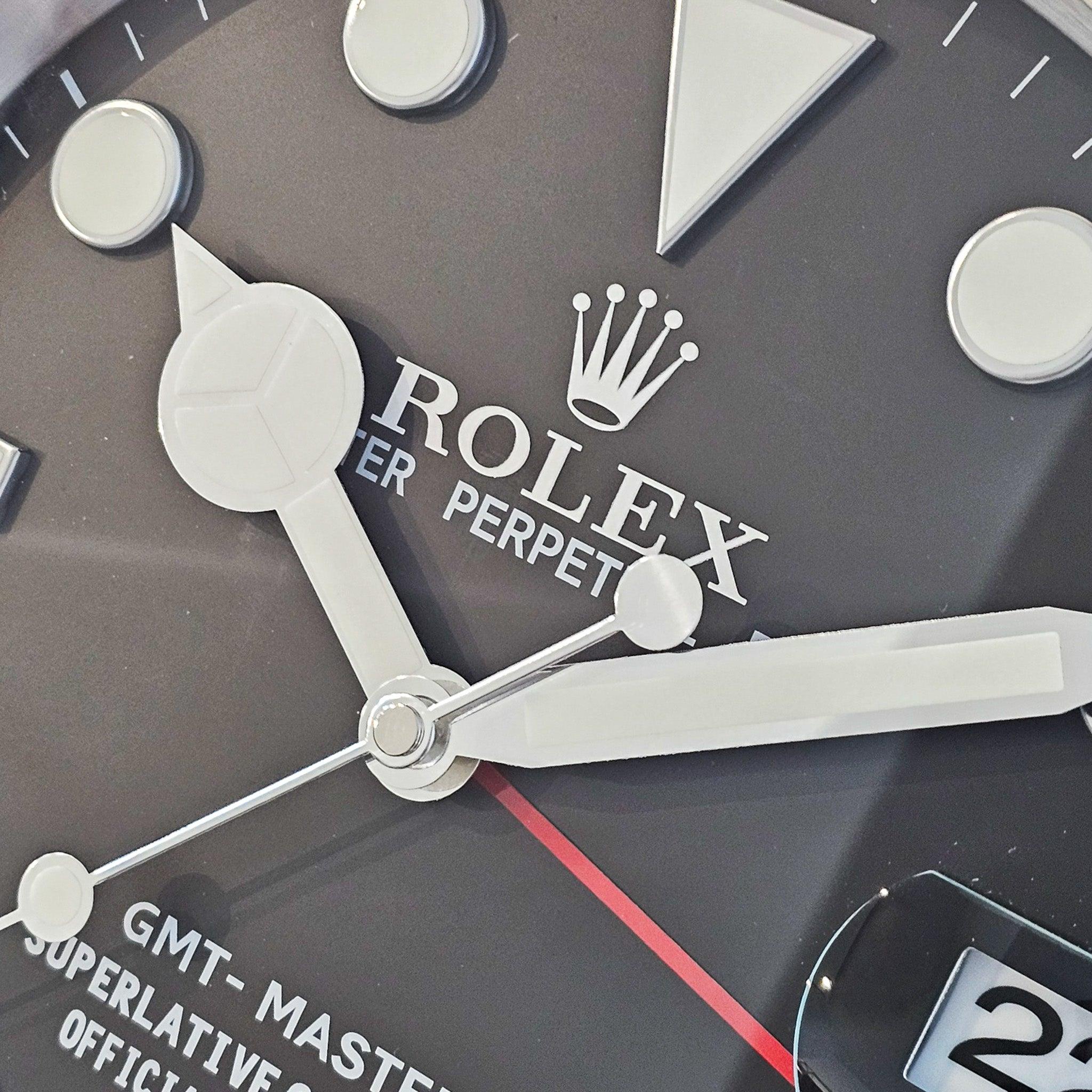 Modern Rolex GMT MASTER II Store Display Wall Clock in Stainless Steel And Enamel