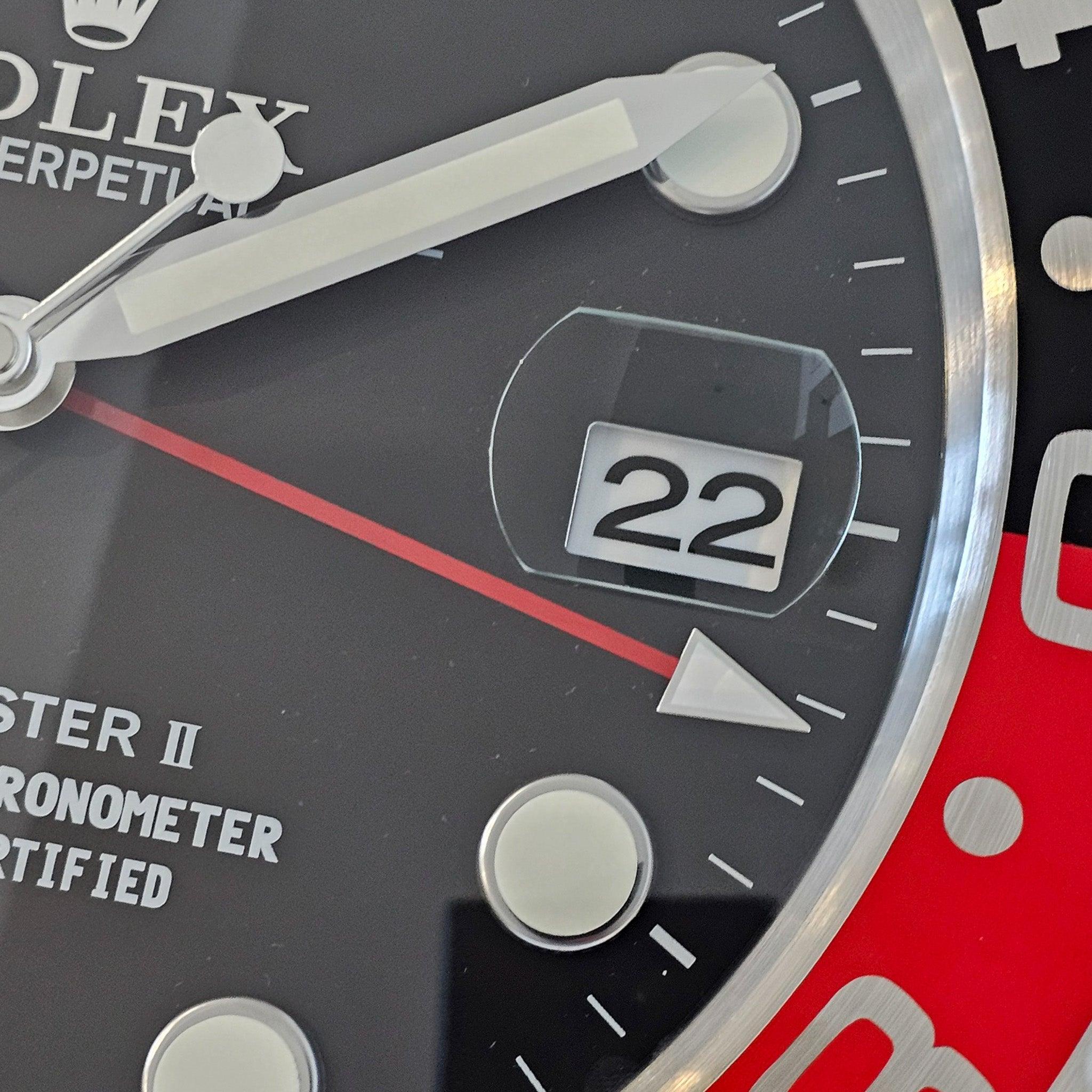 Rolex GMT MASTER II Store Display Wall Clock in Stainless Steel And Enamel In Excellent Condition In Miami, FL