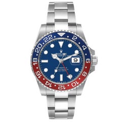 Rolex GMT Master II White Gold Pepsi Bezel Blue Dial Mens Watch 126719 Box Card