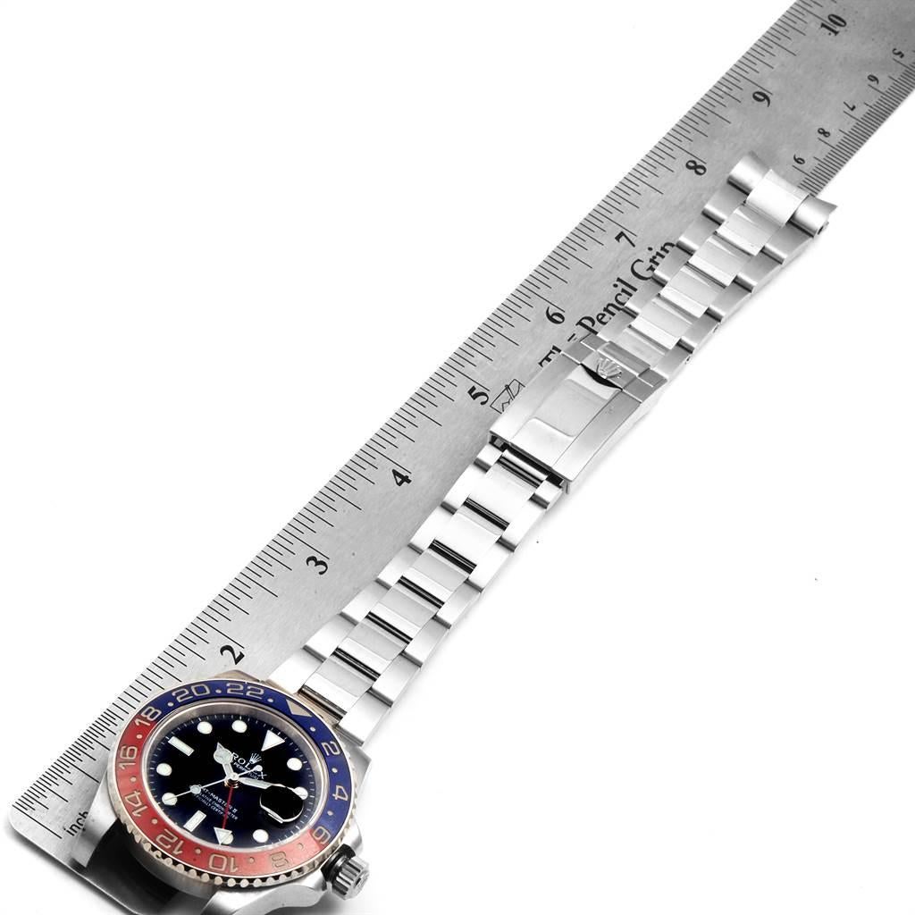 Rolex GMT Master II White Gold Pepsi Bezel Men's Watch 116719 Box 6