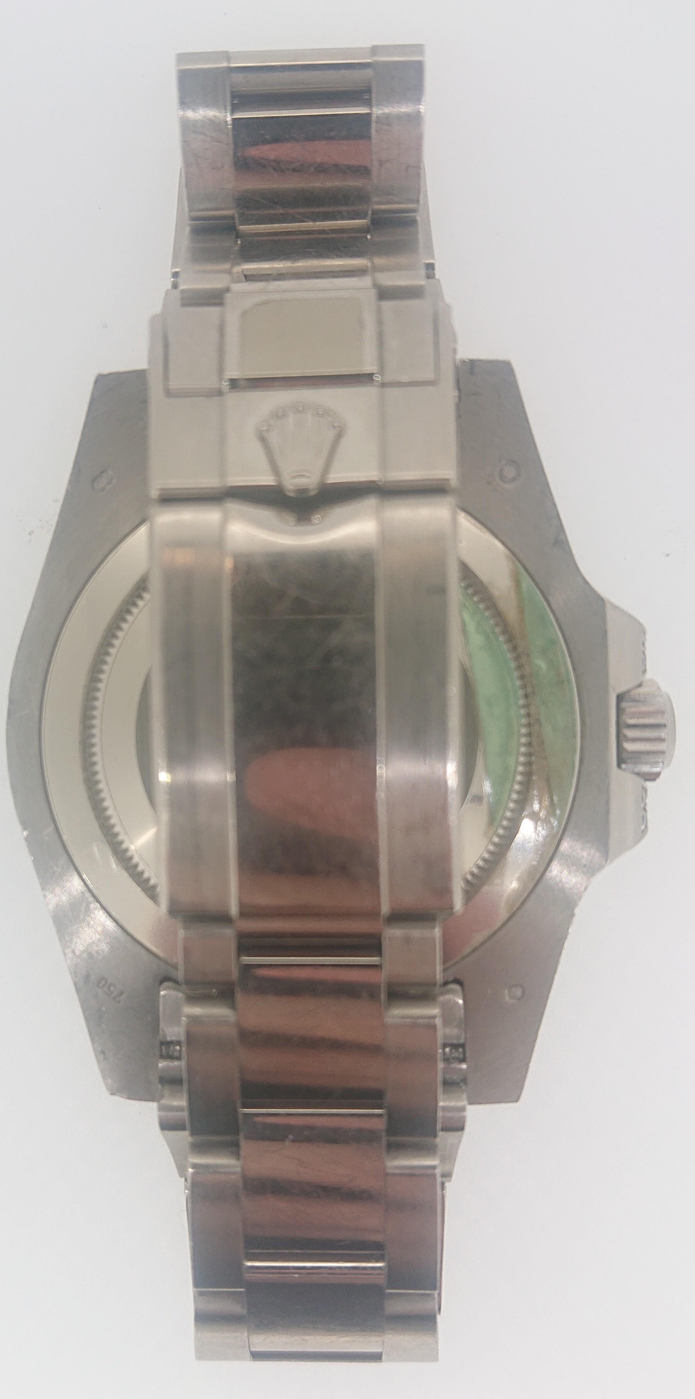 Women's or Men's Rolex GMT Master II White Gold Sapphire and Diamond Ref 116759 Wristwatch
