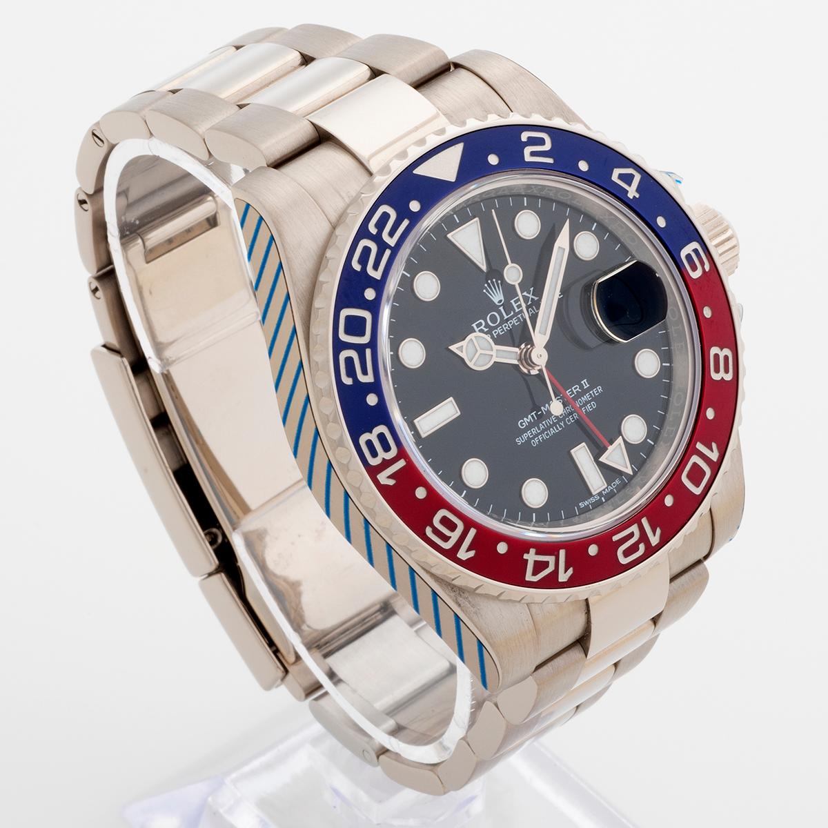 Montre-bracelet GMT Master II de Rolex. Or blanc 18 carats. Discontinued Reference. Année 2015 Excellent état - En vente à Canterbury, GB