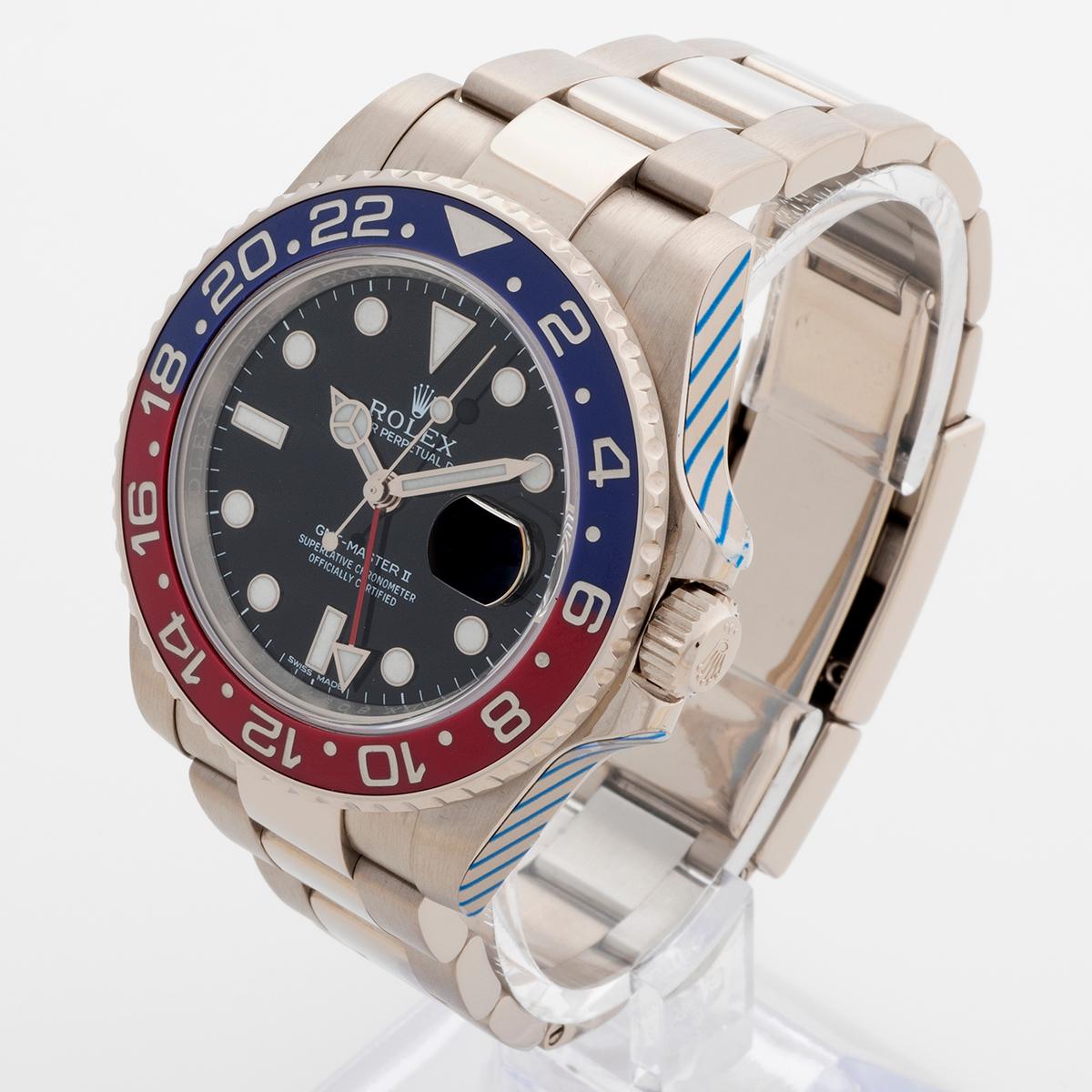 Montre-bracelet GMT Master II de Rolex. Or blanc 18 carats. Discontinued Reference. Année 2015 Unisexe en vente