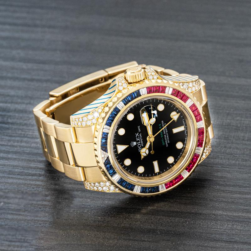 Rolex GMT-Master II Gelbgold Schwarzes Zifferblatt 116758SARU 2