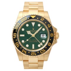 Used Rolex GMT-Master II Yellow Gold Green Dial & Black Ceramic Bezel Oyster Bracelet