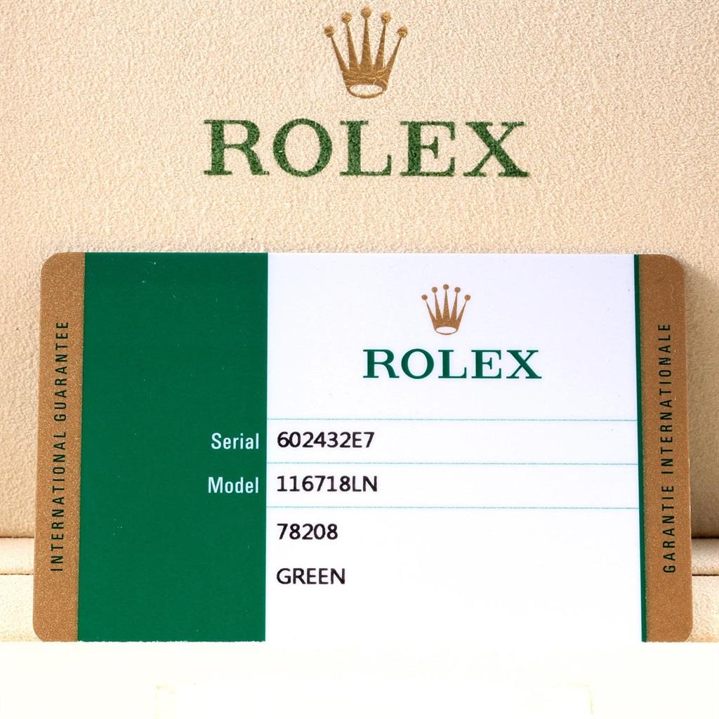 Rolex GMT Master II Yellow Gold Green Dial Men's Watch 116718 Unworn 4