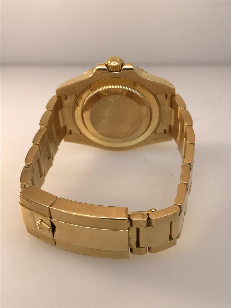 Rolex GMT Master II Yellow Gold Green Dial Oyster Bracelet Men's Watch ...